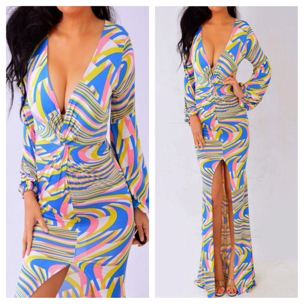 Colorful Abstract Maxi Dress